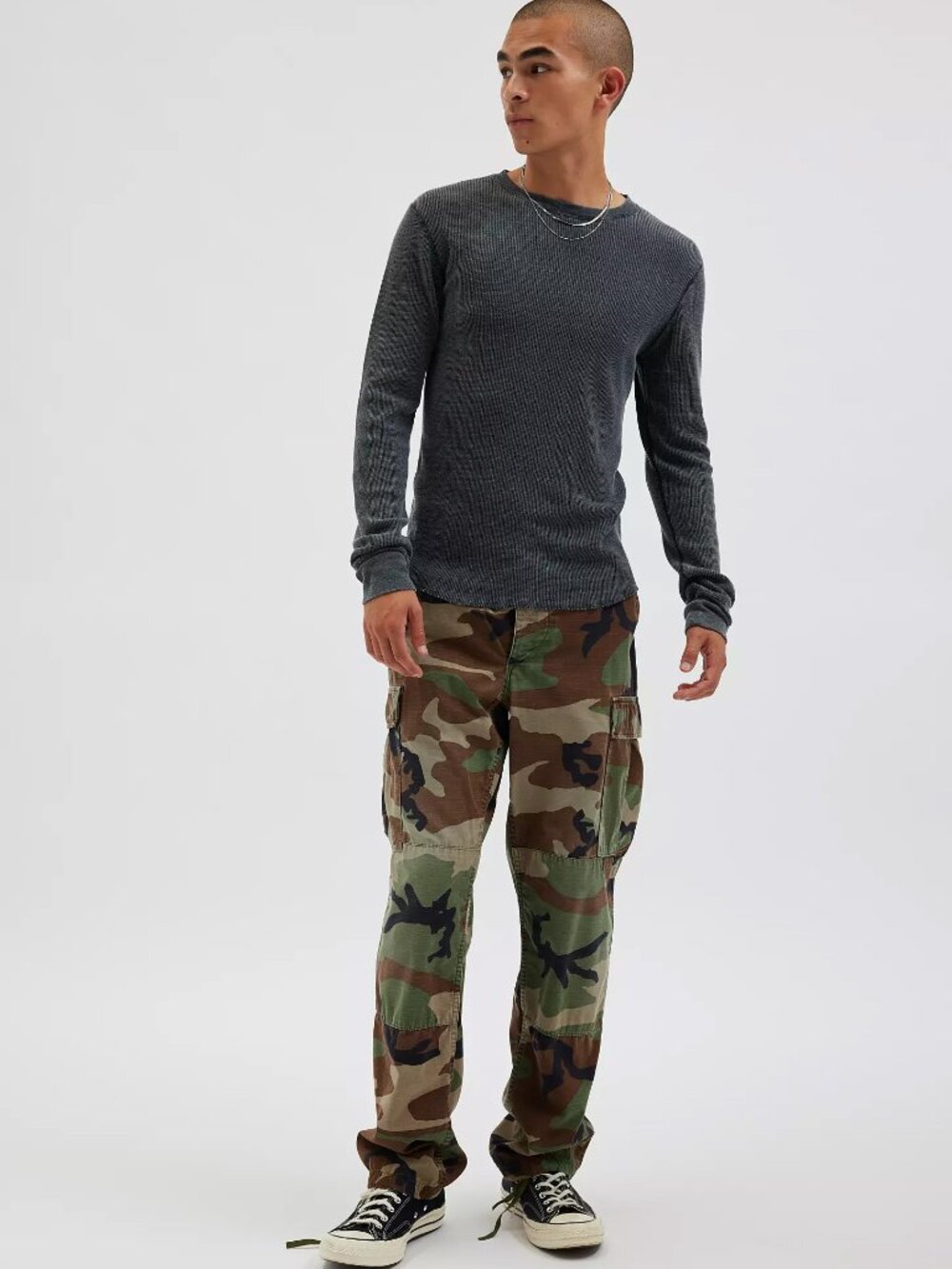 BDG Urban Outfitters Baselayer Thermal Long Sleeve Tee - Grey - XL - Picture 15 of 15